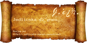 Jedlicska Ágnes névjegykártya